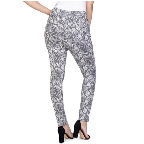 Seven7 Womens Tummy Less High Rise Skinny Jeans Neutral Snake Skin Gray Size 10 - Picture 2 of 12